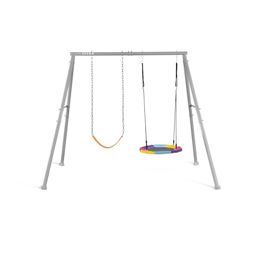 Intex 44126 – Kinderschaukel mit Sitz und Nestschaukel, Stahl, Grau, 254x235x200 cm Intex 44126 – Kinderschaukel mit Sitz und Nestschaukel, Stahl, Grau, 254x235x200 cm von Intex