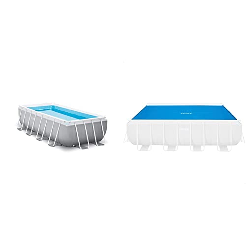 Intex 4M X 2M X 1M Prism Frame Rectangular Pool Set, Hellgrau & Solarabdeckplane für Ultra Frame rechteckig 400 x 200 cm, Stärke 160 Mikron, Fertigungsmaß: 378 x 186 cm, 28088, Blau Intex 4M X 2M X 1M Prism Frame Rectangular Pool Set, Hellgrau & Solarabdeckplane für Ultra Frame rechteckig 400 x 200 cm, Stärke 160 Mikron, Fertigungsmaß: 378 x 186 cm, 28088, Blau von Intex