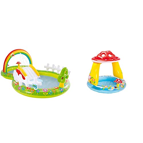 Intex 57154NP Planschbecken, Bunt, 6.5 cm & Mushroom Baby Pool 57114NP von Intex