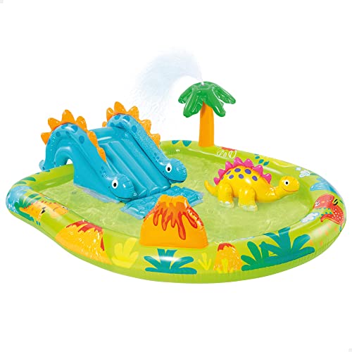 Intex 57166NP Spielplatz klein Dino dinausore Aufblasbares Spielfeld, Mehrfarbig von Intex