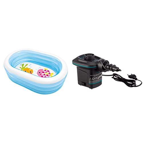 Intex 57482NP - Planschbecken Oval Whale (Modell Sortiment) 163 cm l x 107 cm w x 46 cm h & 230 Volt Quick-Fill Ac Electric Pump, Schwarz von Intex