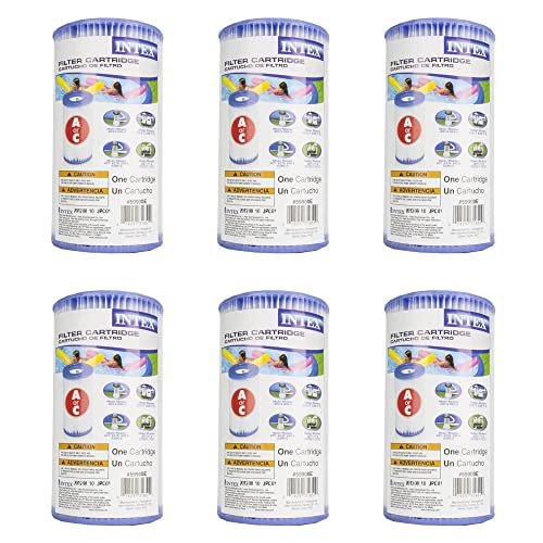 Intex (6 Stück 29000E/59900E Easy Set Pool Ersatz Typ A oder C Filterkartusche von Intex