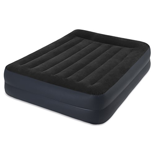 Intex Erwachsene Queen Pillow Rest Raised Airbed W/Fiber-Tech Bip, Top: Black/Bottom: Blue, 152 x 203 x 42 cm, 64124 von Intex