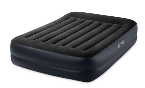 Intex Erwachsene Queen Pillow Rest Raised Airbed W/Fiber-Tech Bip, Top: Black/Bottom: Blue, 152 x 203 x 42 cm, 64124 von Intex