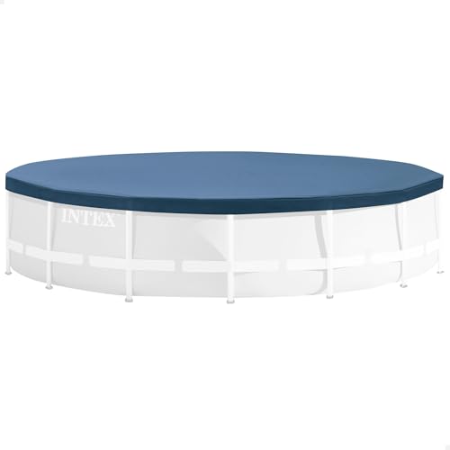 Intex 28031 Round Pool Cover - Poolabdeckplane - Ø 366 cm - Für Metal und Prism Frame Pool, Dunkelblau von Intex