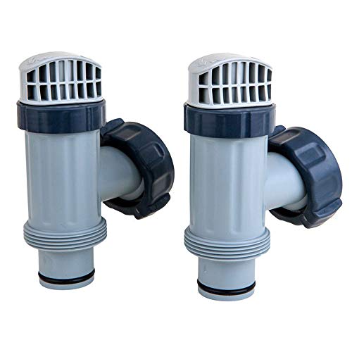 Intex Kolbenventile mit Dichtungen mit Muttern für Aufstellschwimmbecken (Ersatzteil, 2 Stück), Grau von Intex