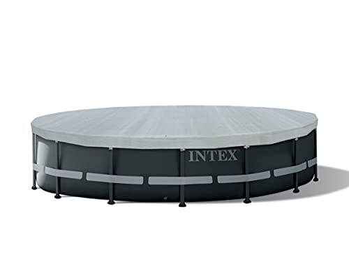 Intex Deluxe Pool Cover - Poolabdeckplane Deluxe - Ø 488 cm - Für Ultra Frame Pool, 28040, Grau von Intex