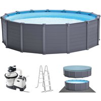 Intex - Frame Swimming Pool Set Graphit graphit ø 478 x 124 cm Inkl. Sandfilteranlage von Intex