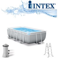Intex - Frame Pool Set Prism Quadra 400 x 200 x 100 cm Rechteckpool mit Leiter Intex - Frame Pool Set Prism Quadra 400 x 200 x 100 cm Rechteckpool mit Leiter von Intex