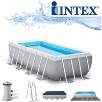 Intex - Frame Pool Set Prism Quadra 488 x 244 x 107 cm Rechteckpool Set von Intex