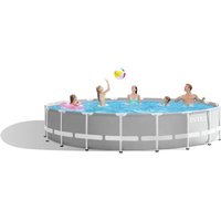 Intex - Frame Swimming Pool Set 'Prism Rondo vi' grau ø 549 x 122 cm Inkl. Kartuschenfilteranlage von Intex
