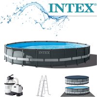 Intex - Frame Swimming Pool Set Ultra Rondo xtr anthrazit ø 610 x 122 cm Inkl. Sandfilteranlage von Intex