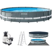 Intex - Frame Swimming Pool Set Ultra Rondo xtr anthrazit ø 610 x 122 cm Inkl. Sandfilteranlage von Intex