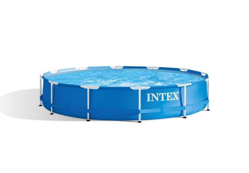 Intex Framepool INTEX Metal Frame Pool Swimmingpool Familienpool Ø 366 cm 28210 (Lieferung: OHNE Filterpumpe) von Intex