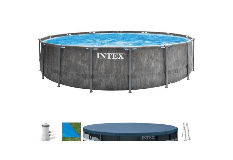 Intex Framepool PrismFrame Greywood (Set), ØxH: 457x122 cm von Intex