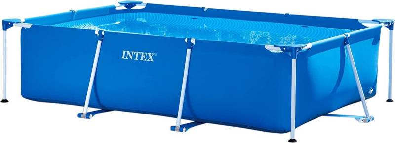 Intex Framepool Intex Rectangular Frame Pool - Aufstellpool, Blau - 220 x150x60 cm, 220x150x60cm & Der optimale Pool für den Einsteiger von Intex