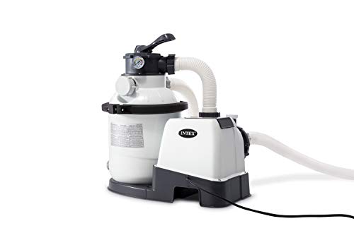Intex 28646GS Sandfilter, 6,0 m³/h, Kessel Durchmesser 305 mm, 230 V, 190 W, 23 kg Sand Timer, Anschlussschlauch mit 2"AG, Wanddurchführung, Absperrhahn von Intex