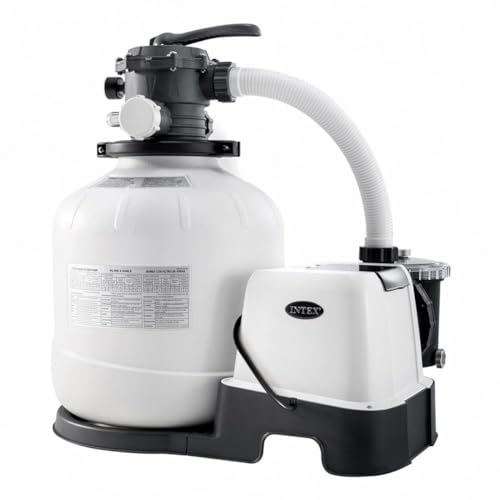 Intex Krystal Clear Sand Filter Pump, Poolreinigung, Sandfilteranlage, Grau, 8m³, 220-240V (W/RCD), 2,200 M3/HR von Intex