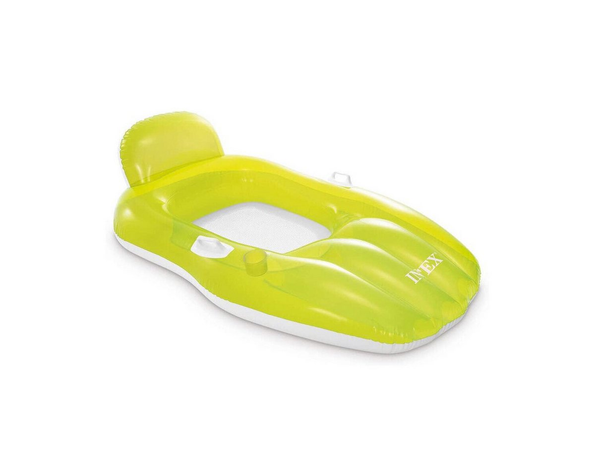 Intex Luftmatratze Lounge Chill N' Float (163x104cm), mit integrierter Rückenlehne & Getränkehalter von Intex