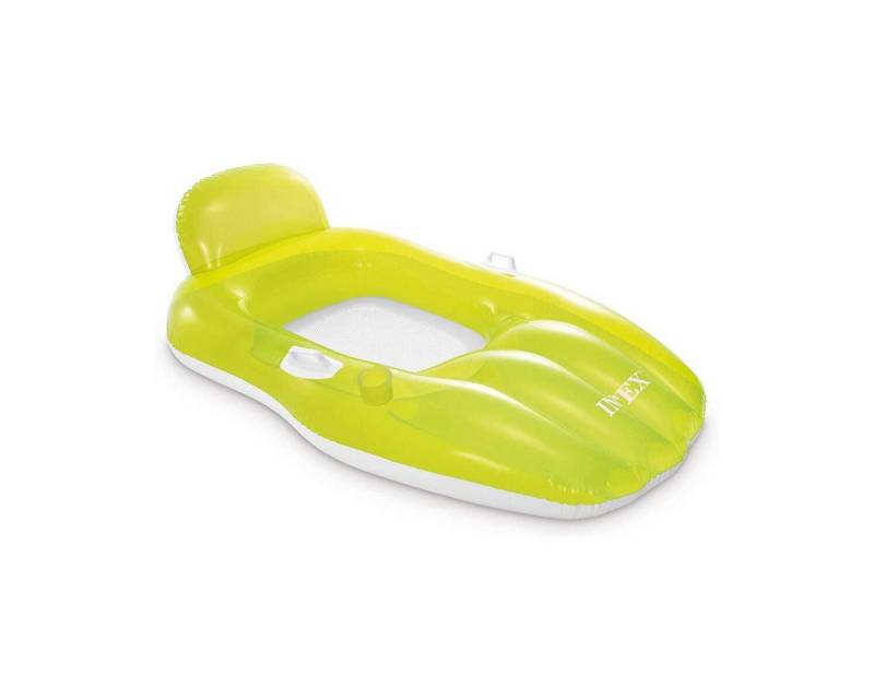 Intex Luftmatratze Lounge Chill N' Float (163x104cm), mit integrierter Rückenlehne & Getränkehalter von Intex