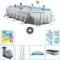Intex - Oval Prism Frame Swimmingpool – 503 x 274 x 122 cm – Grau – Inklusive Zubehör CB47 Intex - Oval Prism Frame Swimmingpool – 503 x 274 x 122 cm – Grau – Inklusive Zubehör CB47 von Intex