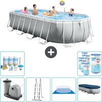 Intex - Oval Prism Frame Swimmingpool – 610 x 305 x 122 cm – Grau – Inklusive Zubehör CB41 Intex - Oval Prism Frame Swimmingpool – 610 x 305 x 122 cm – Grau – Inklusive Zubehör CB41 von Intex