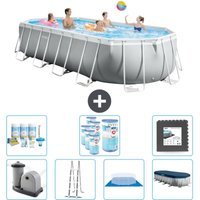 Intex Oval Prism Frame Swimmingpool – 610 x 305 x 122 cm – Grau – Inklusive Zubehör CB43 Intex Oval Prism Frame Swimmingpool – 610 x 305 x 122 cm – Grau – Inklusive Zubehör CB43 von Intex
