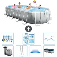 Intex Oval Prism Frame Swimmingpool – 610 x 305 x 122 cm – Grau – Inklusive Zubehör CB46 Intex Oval Prism Frame Swimmingpool – 610 x 305 x 122 cm – Grau – Inklusive Zubehör CB46 von Intex