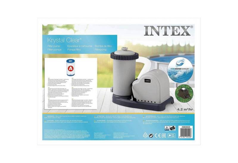 Intex Kartuschen-Filterpumpe 28636GS Filterpumpe Poolpumpe 5678 L/h Schwimmbadpumpe Schwimmbecken von Intex