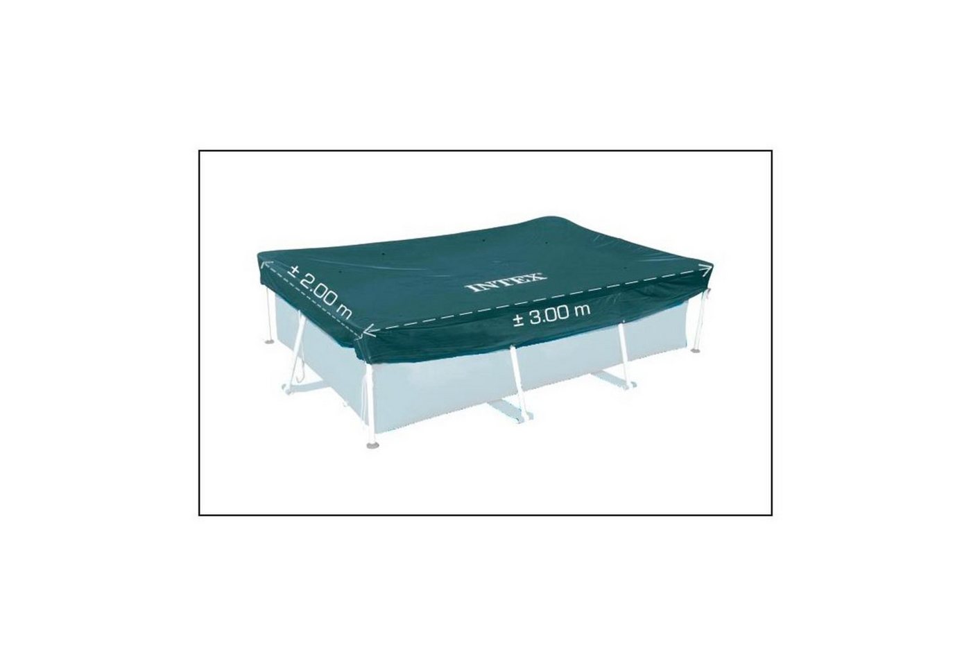 Intex Pool-Abdeckplane 28038 Poolabdeckung 300 x 200 cm (mit 20 cm Überhang) von Intex
