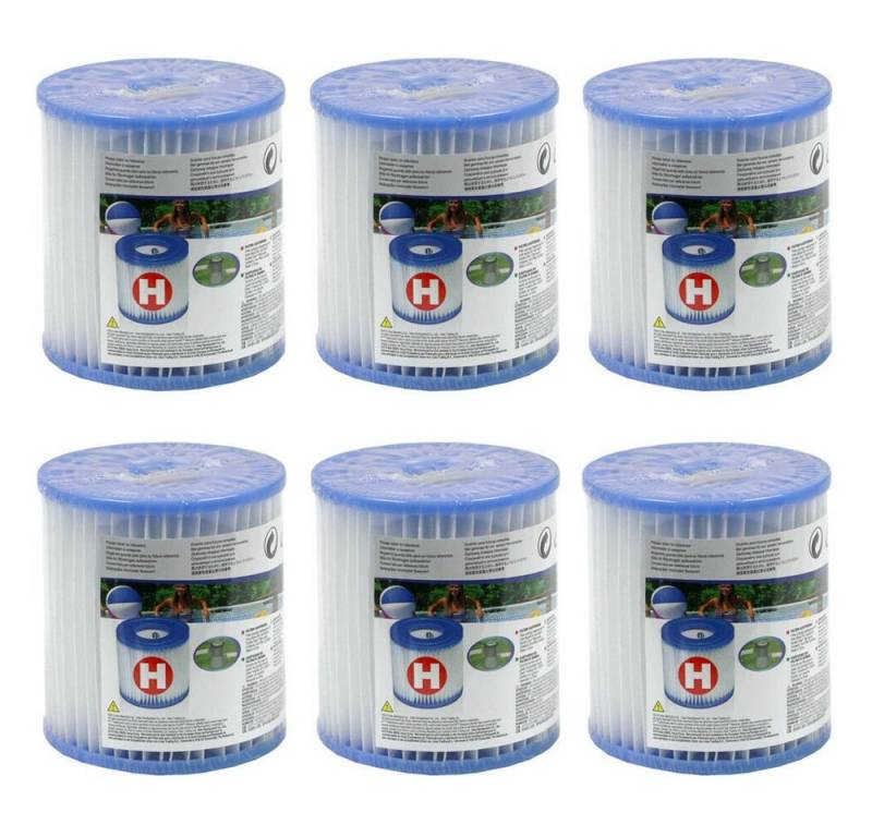 Intex Pool-Filterkartusche 6x 29007 Typ H PureSpa Easy Set Ersatzfilter für Pool Spa Whirlpool von Intex