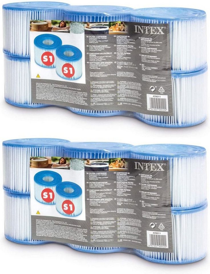 Intex Pool-Filterkartusche INTEX 12er Set Filterkartusche Typ S1 Whirlpool Kartusche von Intex