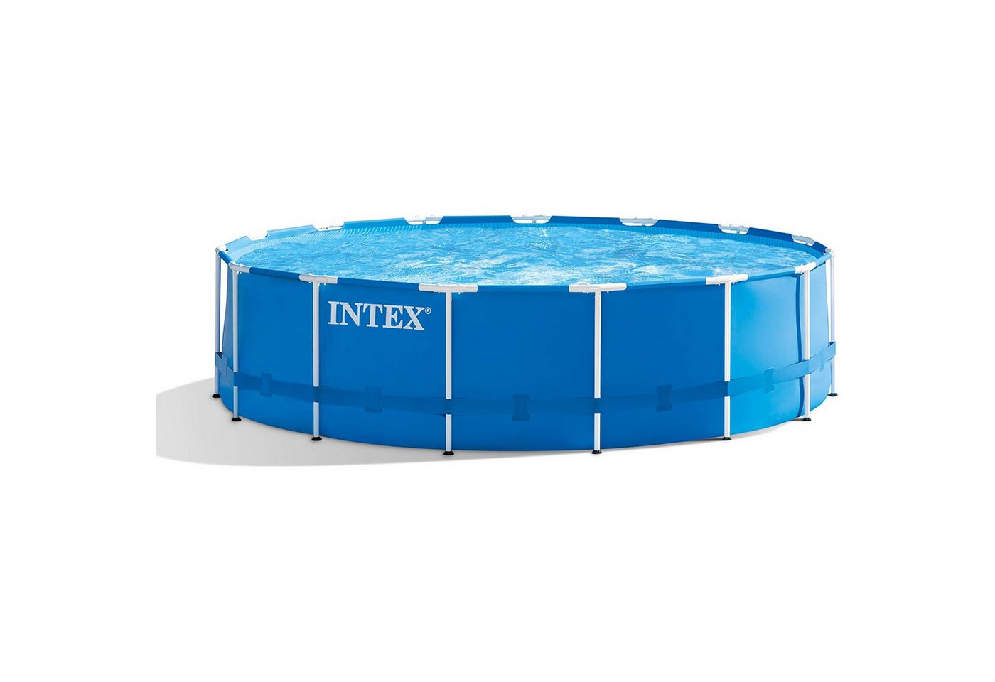 Intex Pool Frame Pool Set (457x122cm), inkl. Leiter, Abdeckplane, Bodenplane und Filter von Intex