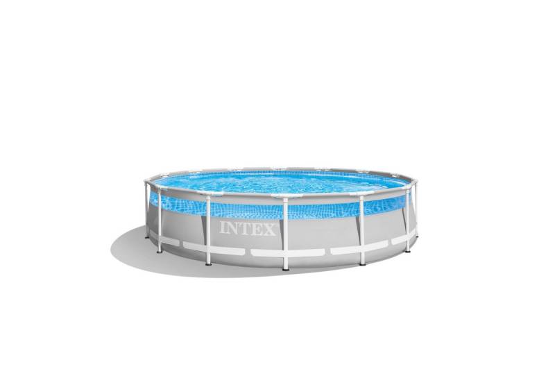 Intex Pool Frame Pool Set - Clearview Premium (427x107cm), inkl. Filterpumpe, Leiter & Planen von Intex