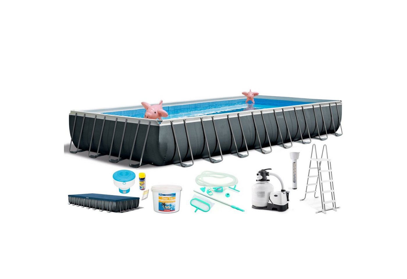 Intex Pool Großes Pool Paket: 26374GN - Ultra XTR Frame Pool (975x488x132cm) von Intex