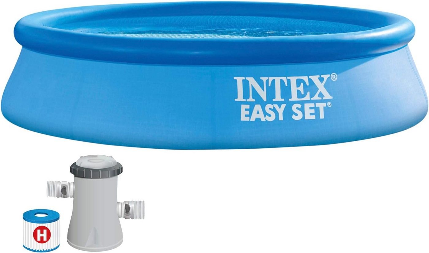 Intex Pool INTEX 28118 Schwimmbad Pool Easy Ø 305 x 61 cm mit Filter-Pumpe (1-tlg), Größe: 305 x 61 cm, Enthält : Filterpumpe 220-240V 1.250 l/h von Intex