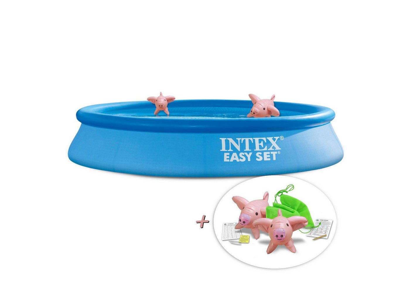 Intex Pool 28118GN EasySet PoolSet inkl GS-Pumpe, 305x61cm + Schwimmtiere von Intex