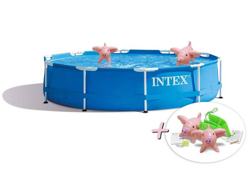 Intex Pool INTEX 28202GN MetallFramePool-Set mit GS-Pumpe + Schwimmtiere von Intex