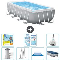 Intex Pool mit rechteckigem Prismenrahmen – 488 x 244 x 107 cm – Grau – Inklusive Zubehör CB51 Intex Pool mit rechteckigem Prismenrahmen – 488 x 244 x 107 cm – Grau – Inklusive Zubehör CB51 von Intex