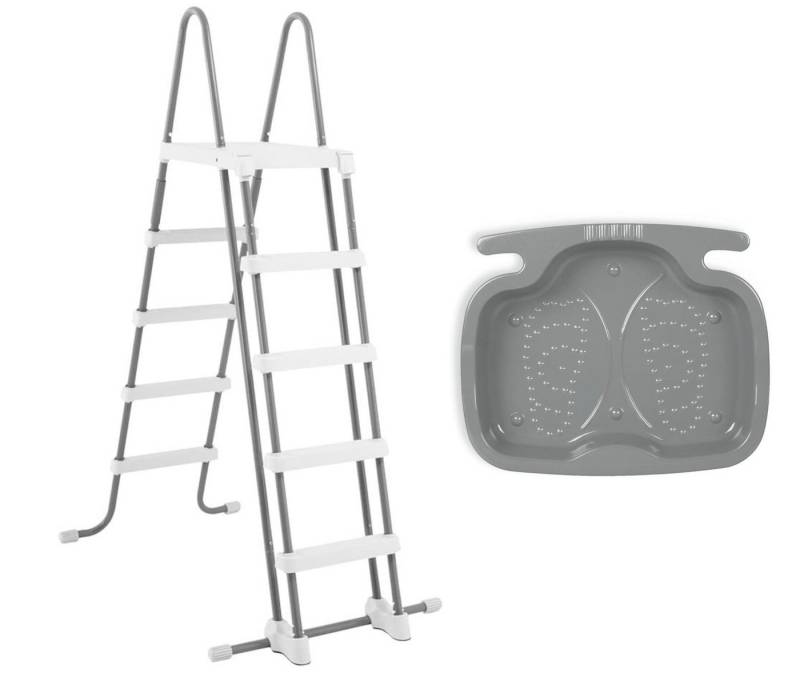 Intex Poolleiter 28077 - Sicherheitsleiter (132cm) + INTEX 29080 Fußbad von Intex