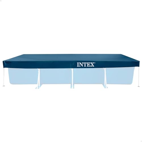 Intex Rectangular Pool Cover - Poolabdeckplane, Blau, 450 x 220 x 20 cm - Für Rectangular Frame Pool von Intex