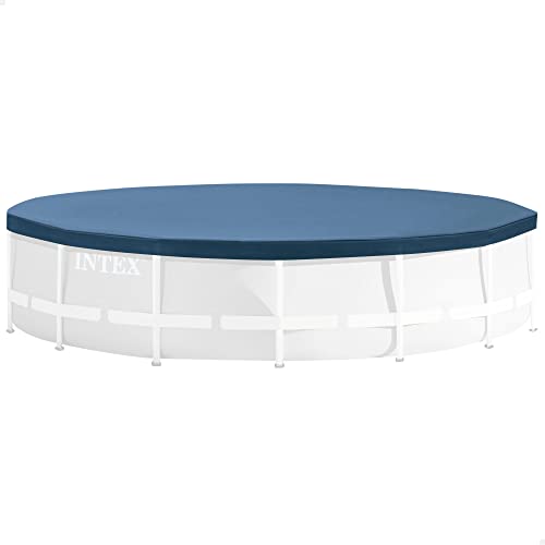 Intex 28031 Round Pool Cover - Poolabdeckplane - Ø 366 cm - Für Metal und Prism Frame Pool, Dunkelblau von Intex