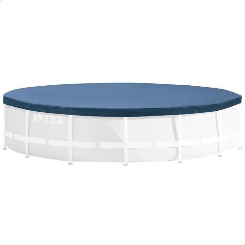 Intex Round Pool Cover - Poolabdeckplane - Ø 457 cm - Für Metal und Prism Frame Pool, 28032, Blau von Intex