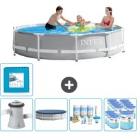 Intex Round Prism Frame Swimming Pool – 305 x 76 cm – Grau – Inklusive Zubehör CB16 Intex Round Prism Frame Swimming Pool – 305 x 76 cm – Grau – Inklusive Zubehör CB16 von Intex