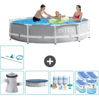 Intex - Round Prism Frame Swimming Pool – 305 x 76 cm – Grau – Inklusive Zubehör CB21 von Intex