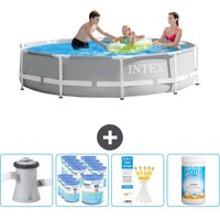 Intex - Round Prism Frame Swimming Pool – 305 x 76 cm – Grau – Inklusive Zubehör CB85 von Intex
