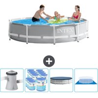 Intex - Round Prism Frame Swimming Pool – 305 x 76 cm – Grau – Inklusive Zubehör CB88 von Intex