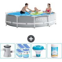 Intex - Round Prism Frame Swimming Pool – 305 x 76 cm – Grau – Inklusive Zubehör CB89 von Intex