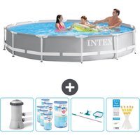 Intex - Round Prism Frame Swimming Pool – 366 x 76 cm – Grau – Inklusive Zubehör CB94 von Intex
