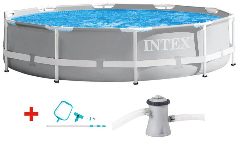 Intex Rundpool »Framepool« 305x76 cm (Set), inkl. hochwertigem Intex Pool-Reinigungsset von Intex